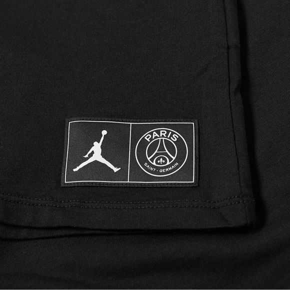 JORDAN X PARIS SAINT-GERMAIN WORDMARK TEE, Black & White, sz Small - Picture 12 of 12